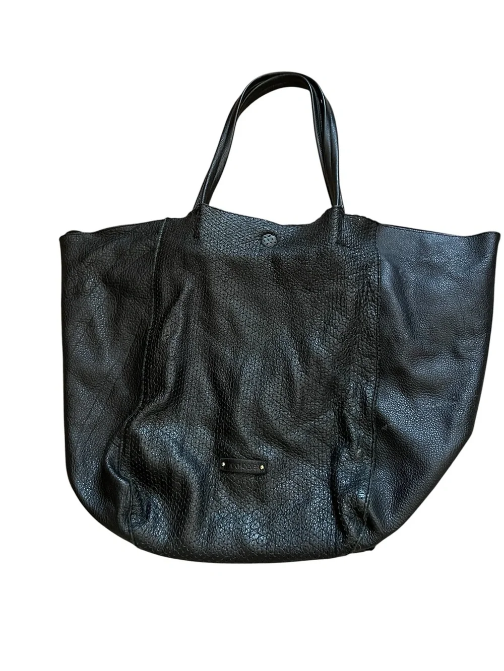 Linea Pelle Black Leather Hobo Tote